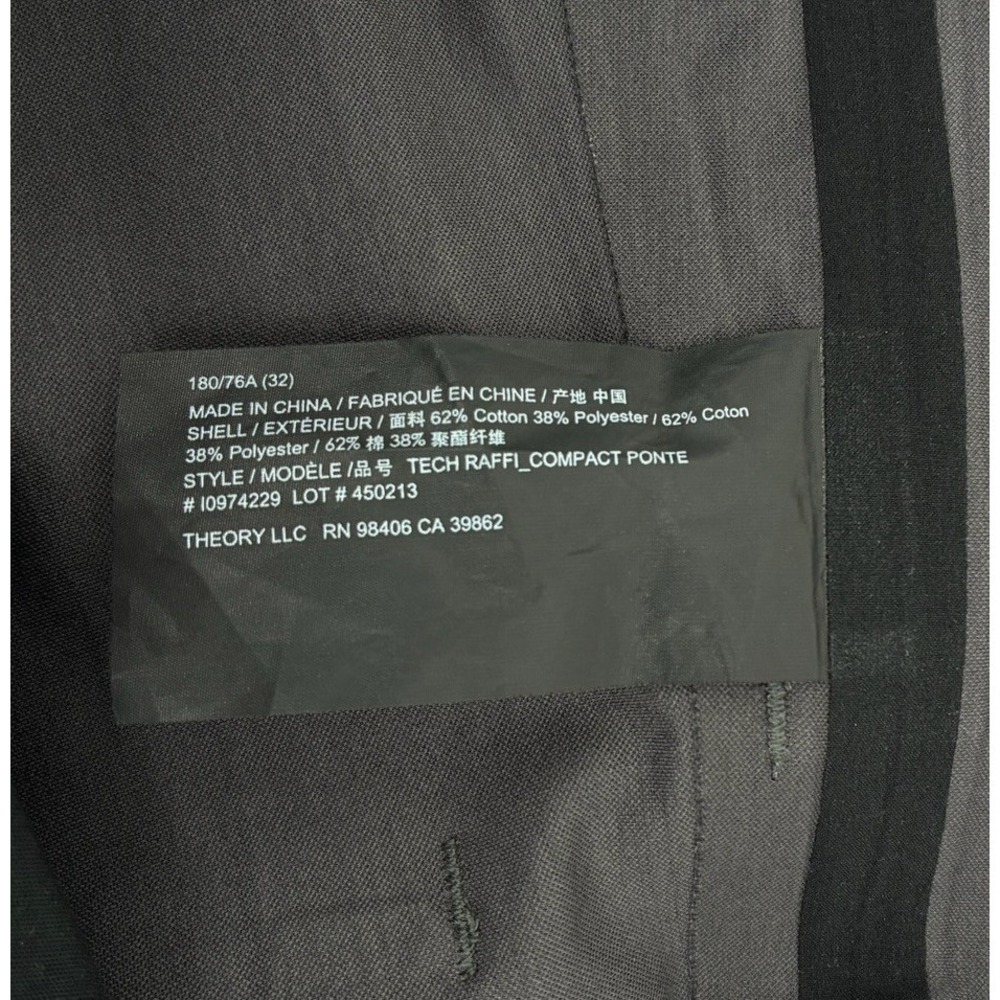 Theory Men's Black Stretch Dress Pants 32 - Picture 3 of 8